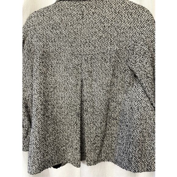 Lafayette 148 Sz. 4 Wool and Cotton Tweed Herringbone Open Front Blazer Academia - Picture 3 of 5